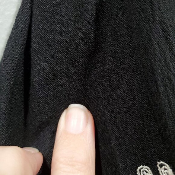 Altar'd State Womens Black Long-Sleeved A-Line Dress White Embroidered Boho Sz S - Picture 10 of 12